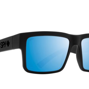 SPY Sunglasses Montana Soft Matte Black - Happy Boost Ice Blue/MIRROR/POLARIZED