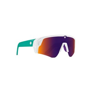SPY Sunglasses MONOLITH SPEED Matte White Teal-Happy Gray Green Dark Purple/MIRROR