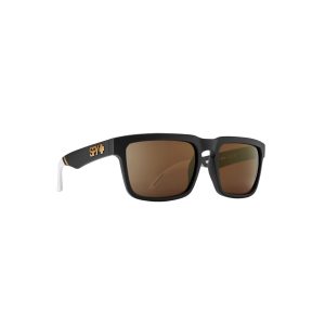 SPY Sunglasses HELM Matte Black White-Happy Bronze Gold/MIRROR