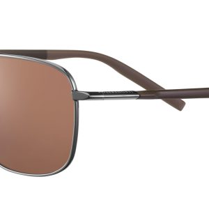 SERENGETI Sunglasses SPELLO - Shiny Gunmetal / Dark Brown / Chocolate Brown - Mineral Drivers/POLARIZED