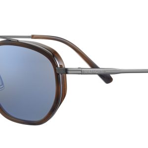 SERENGETI Sunglasses BORON Shiny Gunmetal Brown Buffalo Mineral 555nm Blue /POLARIZED