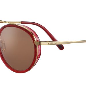 SERENGETI Sunglasses GEARY Bold Gold Red Streacky Acetate - Mineral Drivers Gold/POLARIZED