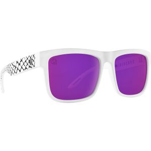 SPY Sunglasses Discord Slayco Matte White Viper - Happy Bronze Purple/MIRROR