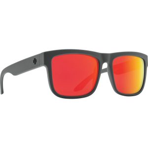 SPY Sunglasses Discord Soft Matte Dark Gray - Happy Gray Green Red/MIRROR/POLARIZED