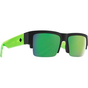 SPY Sunglasses Cyrus 5050 Soft Matte Black Translucent Green - Happy Gray Green Green/MIRROR