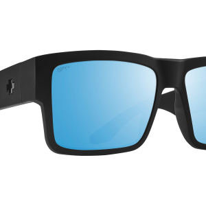 SPY Sunglasses Cyrus Matte Black - Happy Boost Ice Blue/MIRROR/POLARIZED