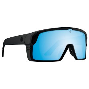 SPY Sunglasses Monolith Matte Black - Happy Boost Ice Blue/MIRROR/POLARIZED