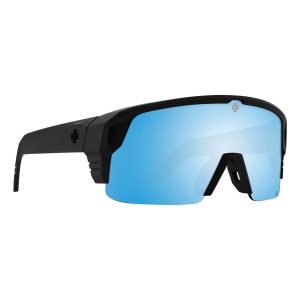 SPY Sunglasses Monolith 5050 Matte Black - Happy Boost Ice Blue/MIRROR/POLARIZED